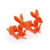 Brinco transpassado coelho laranja - FRETE GRÁTIS